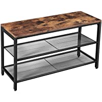 VASAGLE Banco para Zapatos con Asiento- Zapatero con 2 Estantes de Malla- Organizador de Almacenamiento de Zapatos- 80 x…